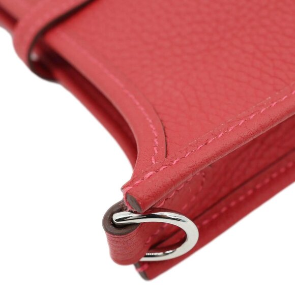 HERMES  Evelyne TPM 16 Amazone Clemence Leather Crossbody Bag Red - Picture 8 of 12